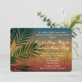 Tropical Rainbow Beach Palm Wedding Invitations (Debout devant)