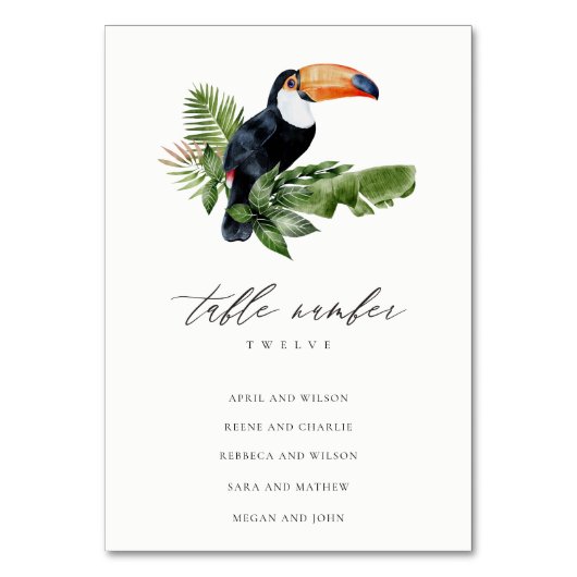 Tropical Rainforest Mariage Toucan Carte de siège (Par défaut)