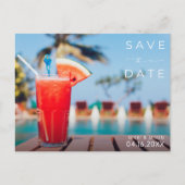 Tropical Resort Bestemming Bruiloft Save the Date Aankondigingskaart (Voorkant)