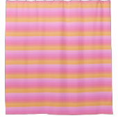 Tropical Rose Orange Sunset Stripes Douche Rideau (Devant)