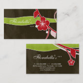 Tropical rouge-brun floral de carte de visite de (Devant / Derrière)