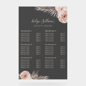 Tropical Rozen Transparent Zwart prijslijst Acryl Bord (Voorkant)