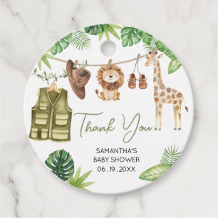 Tropical Safari Oerwoud Animals Baby shower Ronde Bedankjes Labels