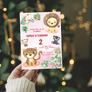 Tropical Safari Oerwoud Animals Kids Verjaardag Kaart