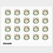 Tropical Safari Oerwoud Wilde Dieren Baby shower Ronde Sticker (Vel)