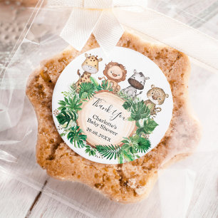Tropical Safari Oerwoud Wilde Dieren Baby shower Ronde Sticker