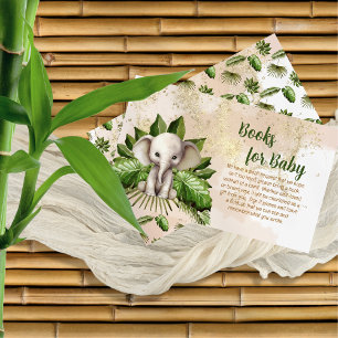 Tropical Safari Olifant Douche Boeken voor Baby Informatiekaartje