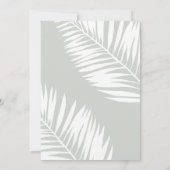 Tropical Sage Green Palm Feuille Faire-part de mar (Dos)