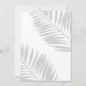 Tropical Sage Palm Feuille Faire-part de mariage (Dos)
