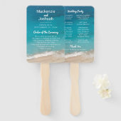 Tropical Sand Beach Shore Wedding-programma Handwaaier (Voorkant en achterkant)