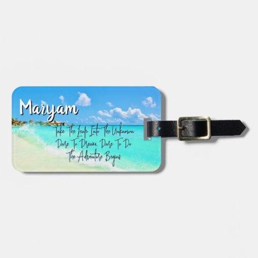 Tropical Sands: Ocean Adventure | Customised Name Bagagelabel (Voorkant horizontaal)
