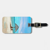 Tropical Sandy Beach Aangepaste naam Bagagelabel (Voorkant horizontaal)