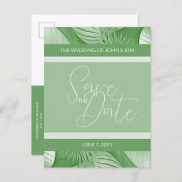 Tropical Save the Date Aankondiging Foto Briefkaar