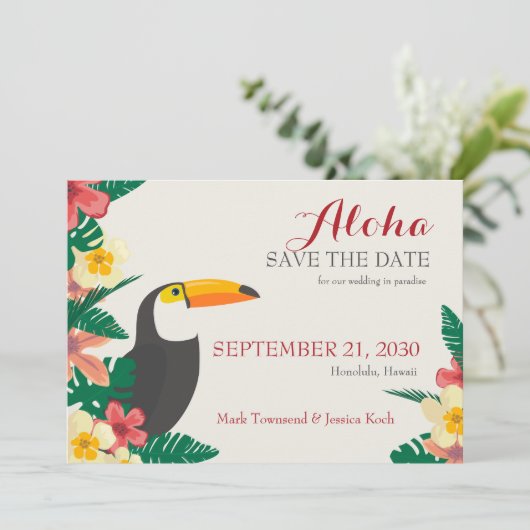 Tropical Save the Date Annonce (Debout devant)