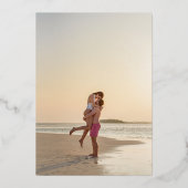 Tropical Save the Date avec Photo Foil Invitation (Verso)