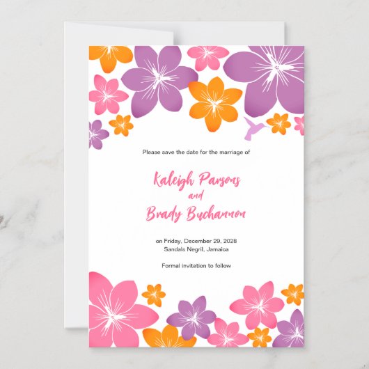 Tropical Save the Date Magnet (Recto)