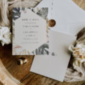Tropical Save the Date Monstera Leaf Invitation