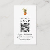 Tropical Scan Me Bruiloft RSVP QR Code Informatiekaartje (Voorkant)