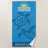 Tropical Sea Turtles Personalized Strandlaken (Voorkant)