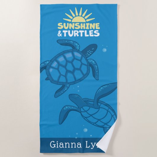 Tropical Sea Turtles Personalized Strandlaken (Voorkant)