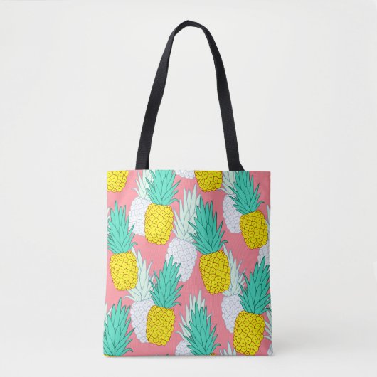 Tropical seamless pattern with exotic pineapples. draagtas (Voorkant)