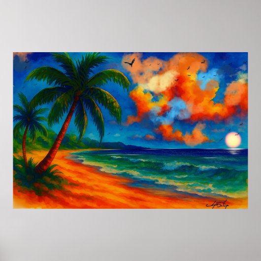 Tropical Serenity Landscape Poster (Voorkant)