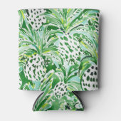 TROPICAL SITCH Groene Ananas Waterverf Blikjeskoeler (Voorkant)