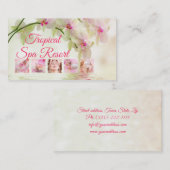 Tropical Spa Resort Creamy Carte de visite (Devant / Derrière)