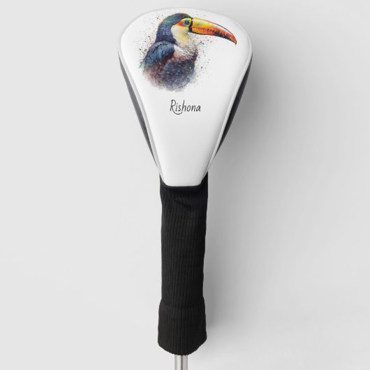 Tropical Splendor Toucan, op maat Golfheadcover (Voorkant)