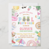 Tropical Splish Pool Party Verjaardag Kaart (Voorkant)