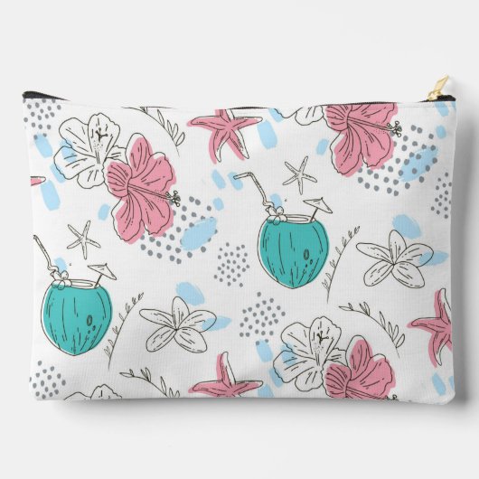 Tropical Starfish Coconut Cocktails Pattern Name Etui (Achterkant)