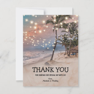 Tropical strand bruiloft dank u bedankkaart