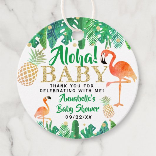 Tropical Summer Beach Luau Boys Baby shower Bedankjes Labels (Voorkant)