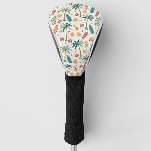 Tropical Summer Beach Pattern (1) Golfheadcover (Voorkant)