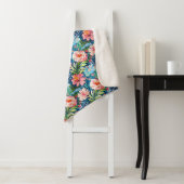 Tropical Summer Flowers Pattern Pretty Floral Sherpa Deken (In situ)