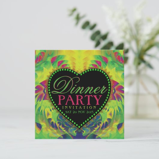 Tropical Summer Love Dinner Invitations (Debout devant)