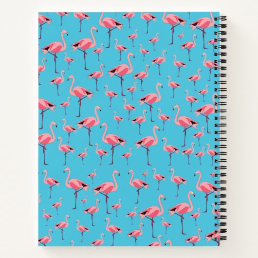 Tropical Summer Pink Flamingo Pattern Carnet (Dos)