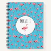 Tropical Summer Pink Flamingo Pattern Carnet (Devant)