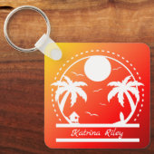 Tropical Summer (rood-oranje-geel verloop) Toets Sleutelhanger (Voorkant)