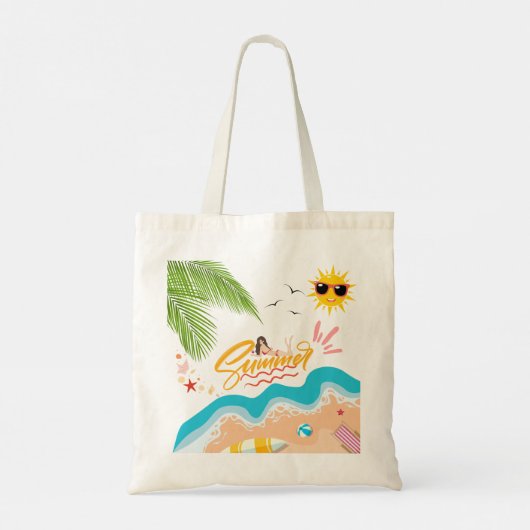 Tropical Summer Vibes Canvas tas (Achterkant)