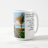 Tropical Sunrise Boardwalk Ceramic Mug 15oz (Devant droit)