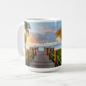 Tropical Sunrise Boardwalk Ceramic Mug 15oz (Devant gauche)