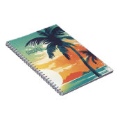 Tropical Sunset and Palm Tree Beach Aesthetic Notitieboek (Rechterzijde)