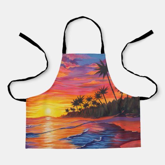 Tropical Sunset Apron Schort (Voorkant)