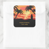 Tropical Sunset autocollants de texte personnalisé (Sac)