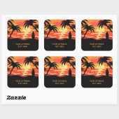 Tropical Sunset autocollants de texte personnalisé (Feuille)