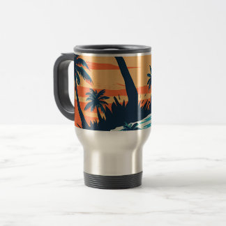 Tropical Sunset Beach Coffee Mug – Relaxing Palm