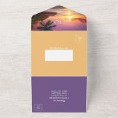 Tropical Sunset Beach QR-code Oceaan All In One Uitnodiging (Buitenkant)