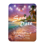 Tropical Sunset Beach QR-code Sla de datum op Magneet (Verticaal)