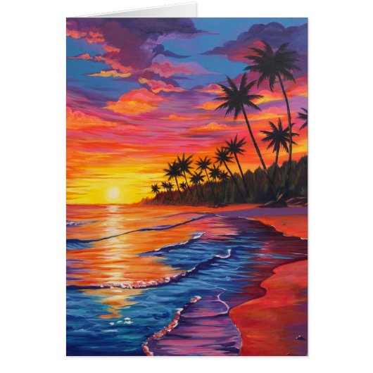 Tropical Sunset Blank Card (Devant)